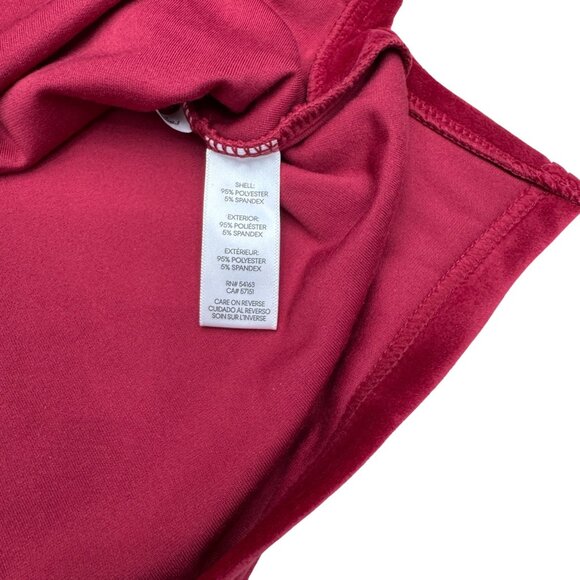 Calvin Klein Women's Red Velour Button-Up Front Stretch LS Shirt, Size L - Picture 6 of 9